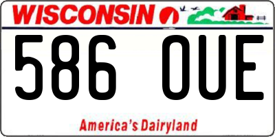 WI license plate 586OUE