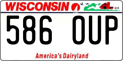 WI license plate 586OUP