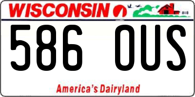 WI license plate 586OUS