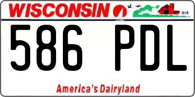 WI license plate 586PDL