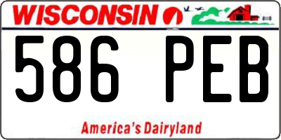 WI license plate 586PEB