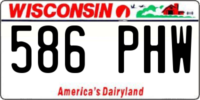 WI license plate 586PHW