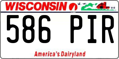 WI license plate 586PIR