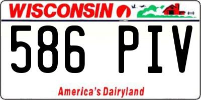 WI license plate 586PIV