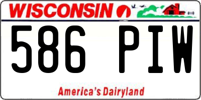 WI license plate 586PIW
