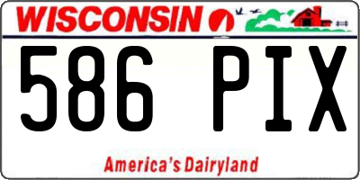 WI license plate 586PIX