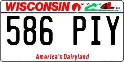 WI license plate 586PIY