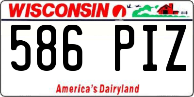 WI license plate 586PIZ