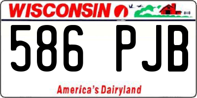 WI license plate 586PJB