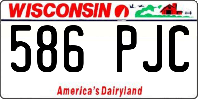 WI license plate 586PJC