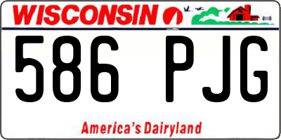WI license plate 586PJG