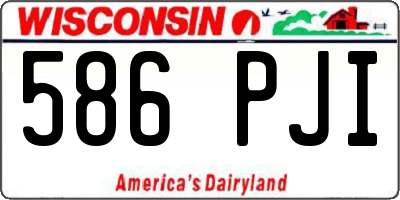 WI license plate 586PJI