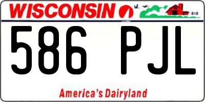 WI license plate 586PJL