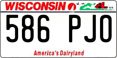 WI license plate 586PJO