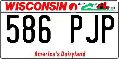 WI license plate 586PJP