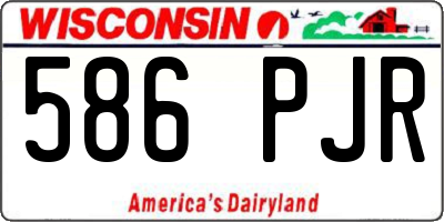 WI license plate 586PJR