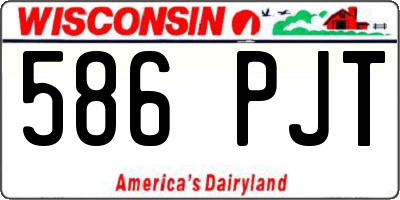 WI license plate 586PJT