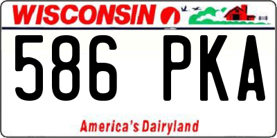 WI license plate 586PKA