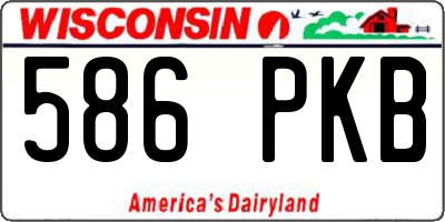 WI license plate 586PKB