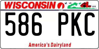 WI license plate 586PKC