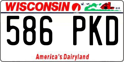 WI license plate 586PKD