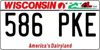 WI license plate 586PKE