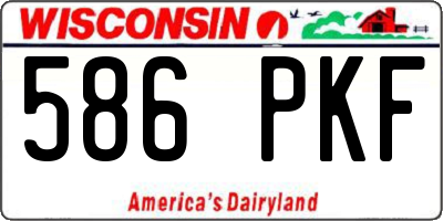 WI license plate 586PKF