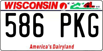 WI license plate 586PKG