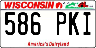 WI license plate 586PKI