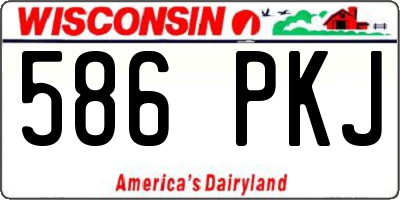 WI license plate 586PKJ