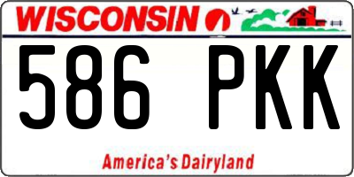 WI license plate 586PKK