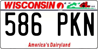 WI license plate 586PKN