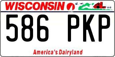WI license plate 586PKP