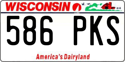 WI license plate 586PKS