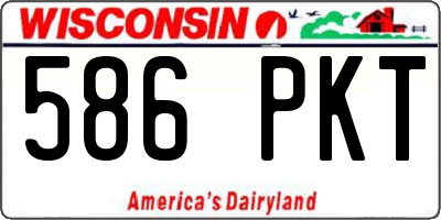 WI license plate 586PKT