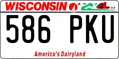 WI license plate 586PKU