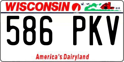 WI license plate 586PKV