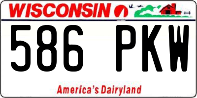 WI license plate 586PKW