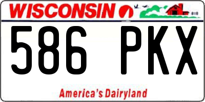 WI license plate 586PKX