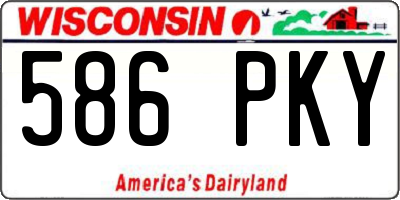 WI license plate 586PKY