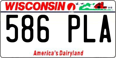 WI license plate 586PLA