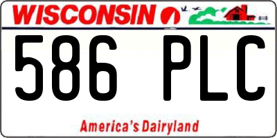 WI license plate 586PLC