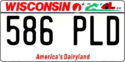 WI license plate 586PLD