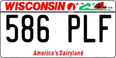 WI license plate 586PLF