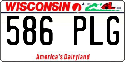 WI license plate 586PLG