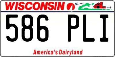WI license plate 586PLI