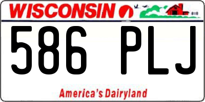 WI license plate 586PLJ