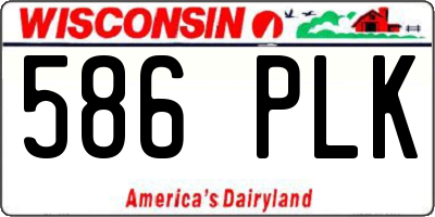 WI license plate 586PLK