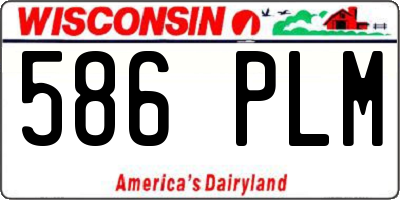 WI license plate 586PLM