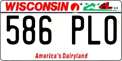 WI license plate 586PLO